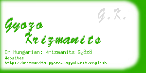 gyozo krizmanits business card
