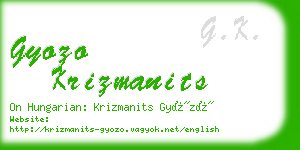 gyozo krizmanits business card